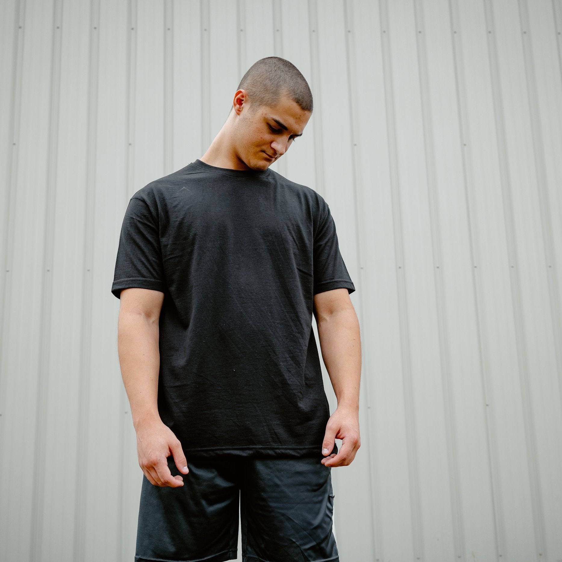 T-shirt front view #black_